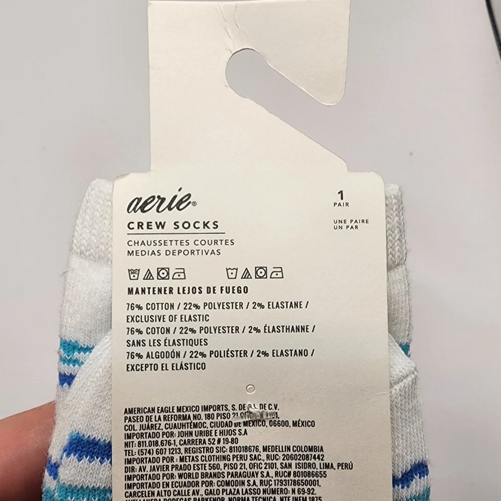 Aerie Striped‎ Crew Sock Nwt